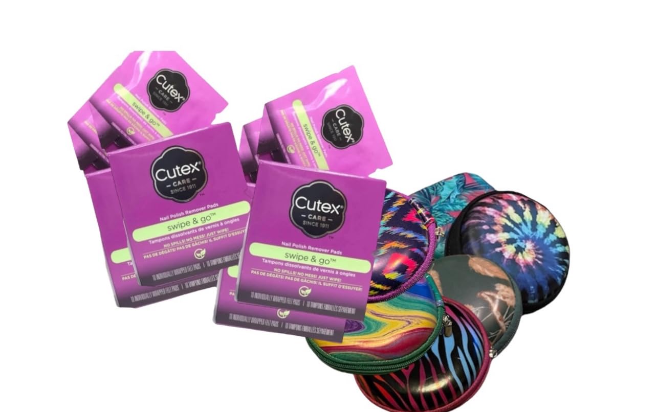 Cutex Care swipe & go nail polish remover pads/wipes 10ct.per box 4 boxes with