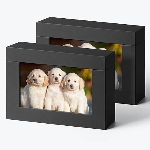 Aiuonenian Caja de almacenamiento de fotos de 5 x 7 pulgadas, cajas de exhibición de fotos para mesa, marco de fotos para fotos de pareja, caja de