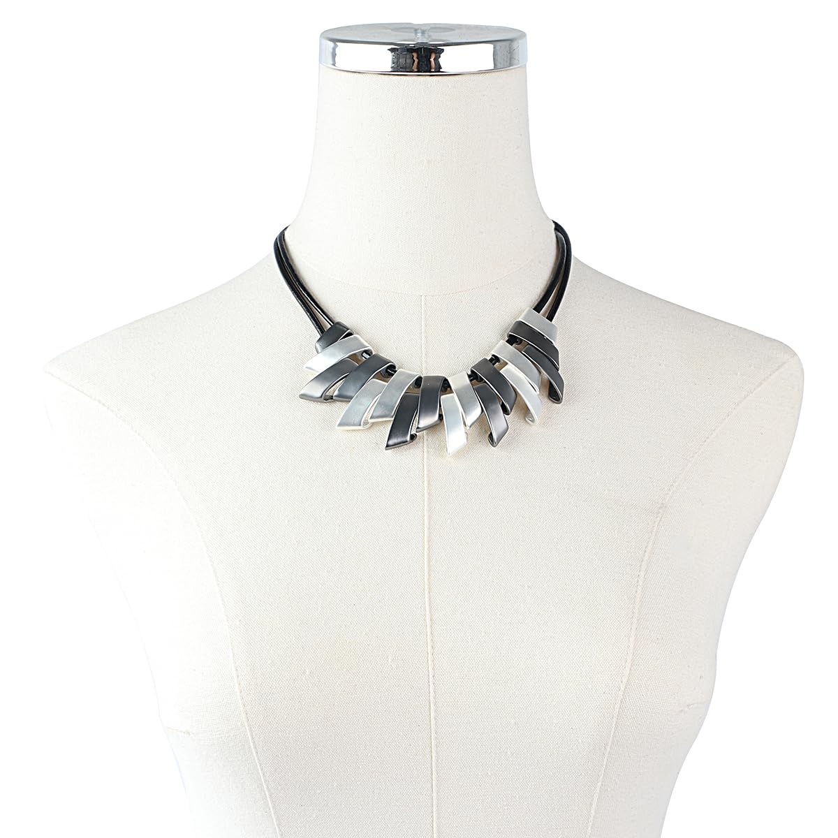 Collar Mujer Colgante Cadena Regalos Necklace Collar De Cuero con Colgantes Grandes Geométricos Vintage, Cadenas Alrededor del Cuello para Mujer