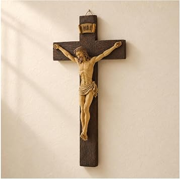 MeritMode 9.1" Jesus Crucifix Wall Cross, Catholic Christian Decor