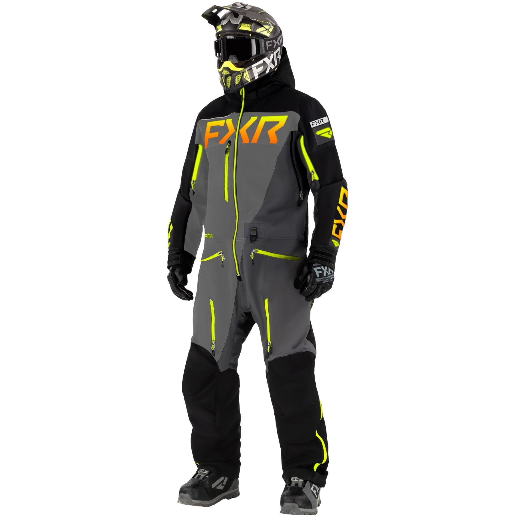 FXR Men's Ranger Instinct F.A.S.T Insulated Monosuit 2022 (Black/Charcoal/Grey/Inferno - Medium)