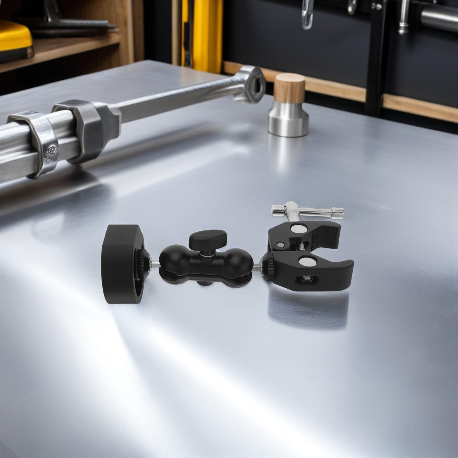 Veemoon Supporto Antenna Auto Regolabile in Lega di Alluminio Morsetto per Camper Montaggio Stabile per Antenna Radio su Veicoli Kit Staffa Adatto a Barche e Camion