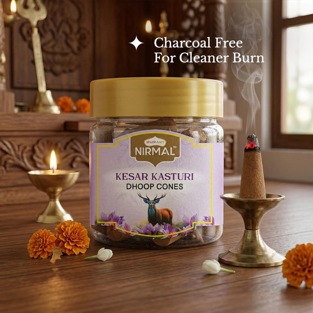 Nirmal Dhoop Cones - Saffron & Kasturi Incense -4