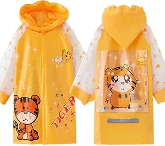 childrens raincoat Girls Boys Rain Jackets Lightweight PU Waterproof Hooded Raincoats