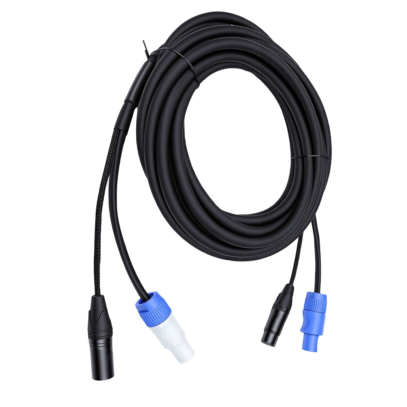 Alomejor Kabel Combo Sygnału Zasilania Prądem Przemiennym XLR Profesjonalny 23AWG Niezawodny Podczas wydarzeń Związanych z Oświetleniem Scenicznym 1 Jednostka (7.6M)