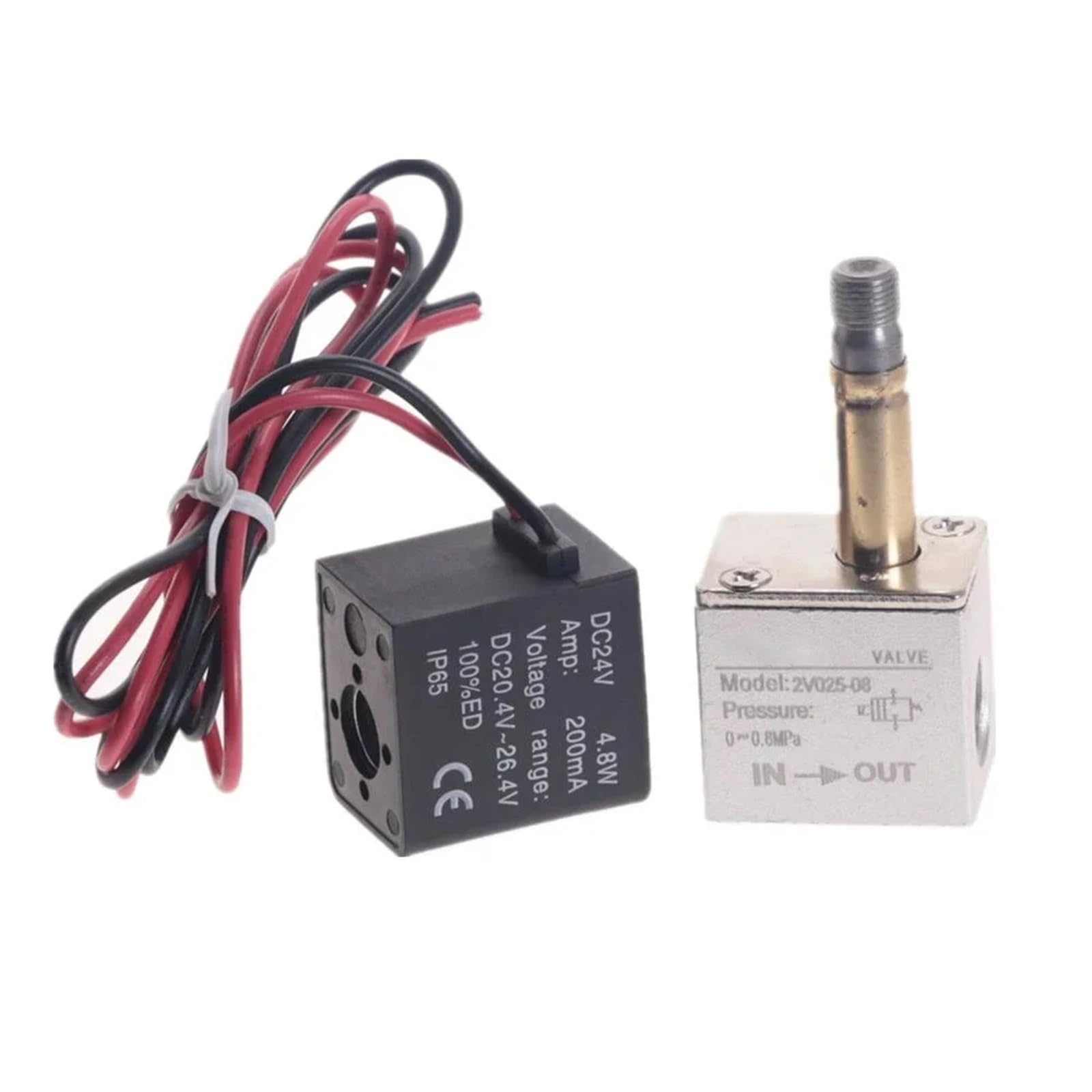 Válvula de compresor de 6,35 mm, normalmente cerrada, electroválvulas neumáticas de aluminio, 12 V, 24 V voltaje (bobina, 12 V DC)
