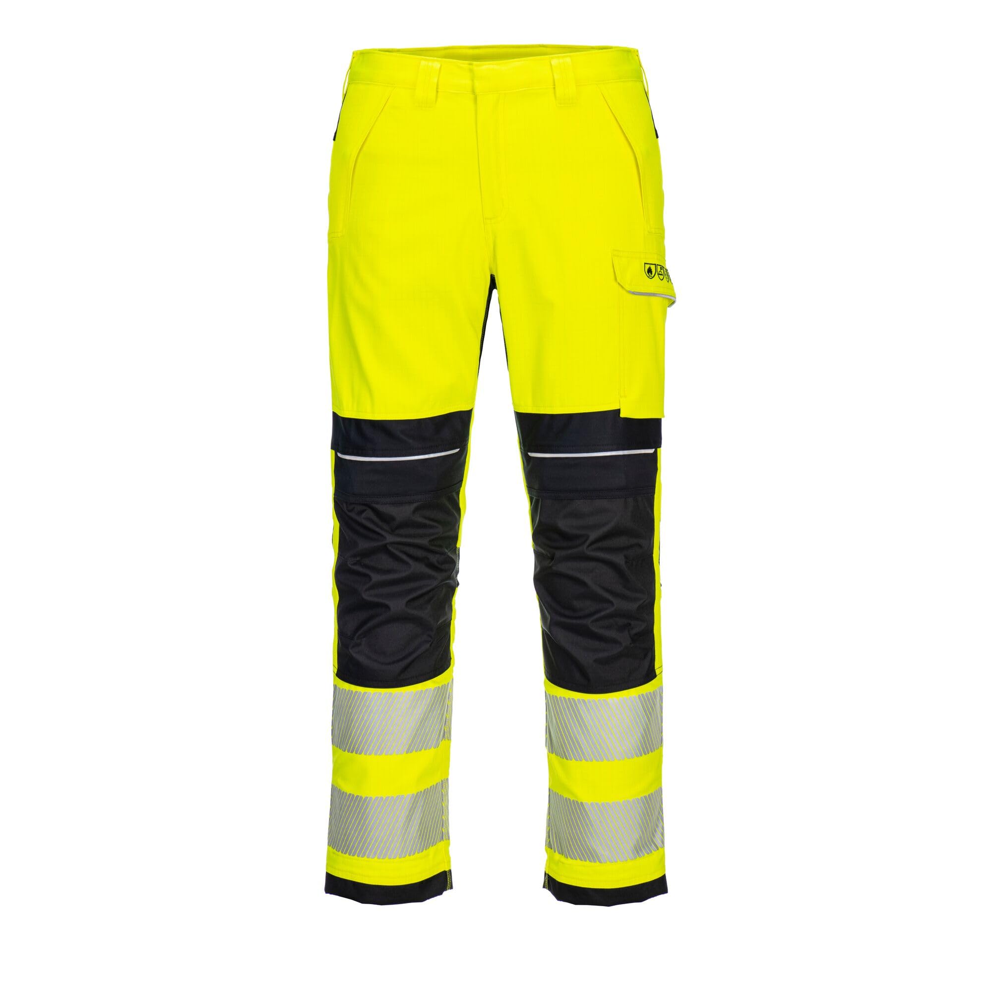 Portwest Pantalones de Trabajo de Alta Visibilidad PW3 Resistentes a la Llama FR406