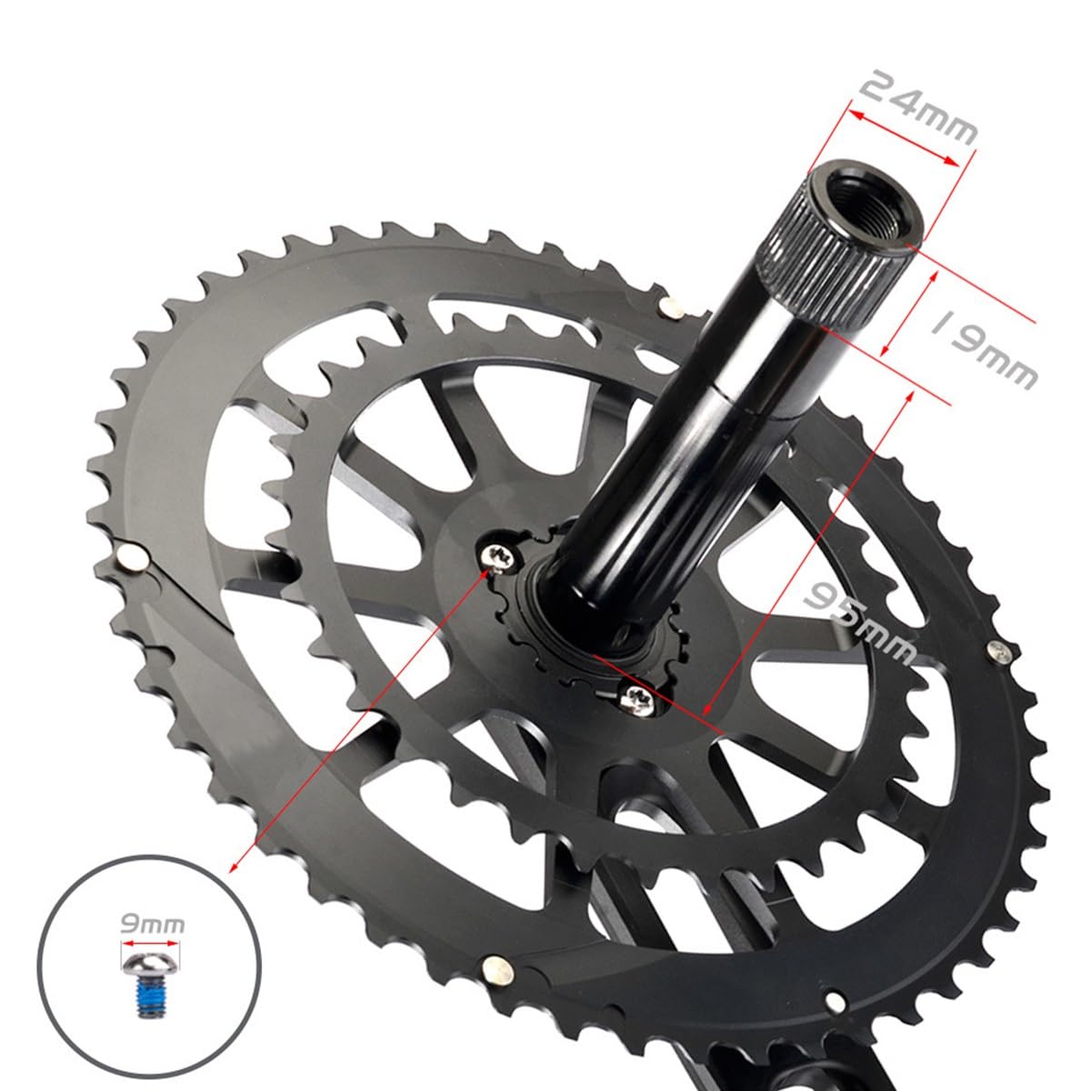 Zintegrowany mechanizm korbowy GXP do roweru szosowego, 170 mm, podwójna taca 50-34T, 52-36T, 42T, 53-39T, stop CNC