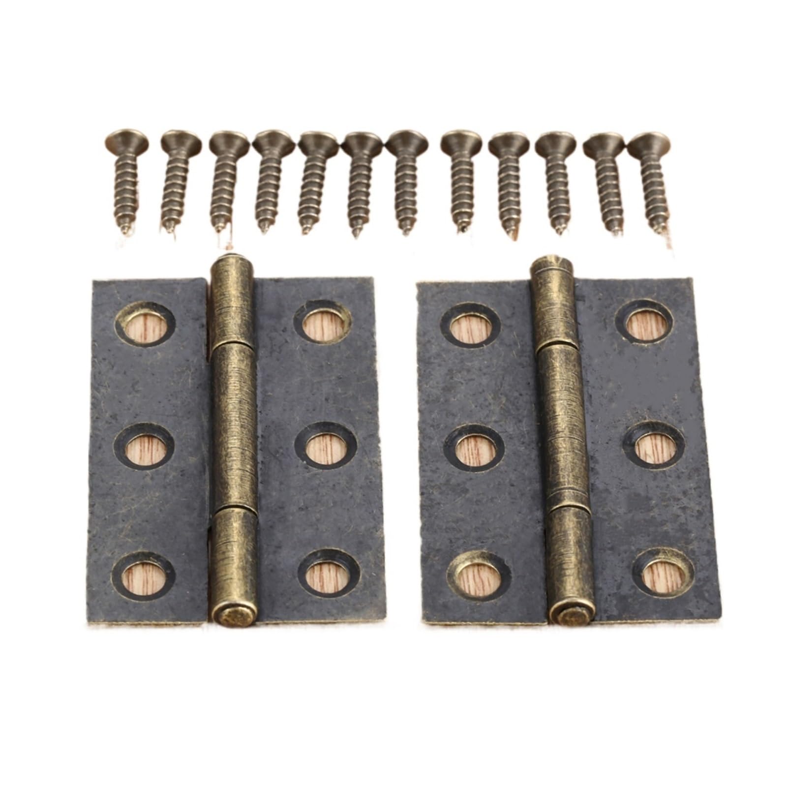 2Pcs Cabinet Door Hinge 6 Holes with Screw(B 50x34mm)