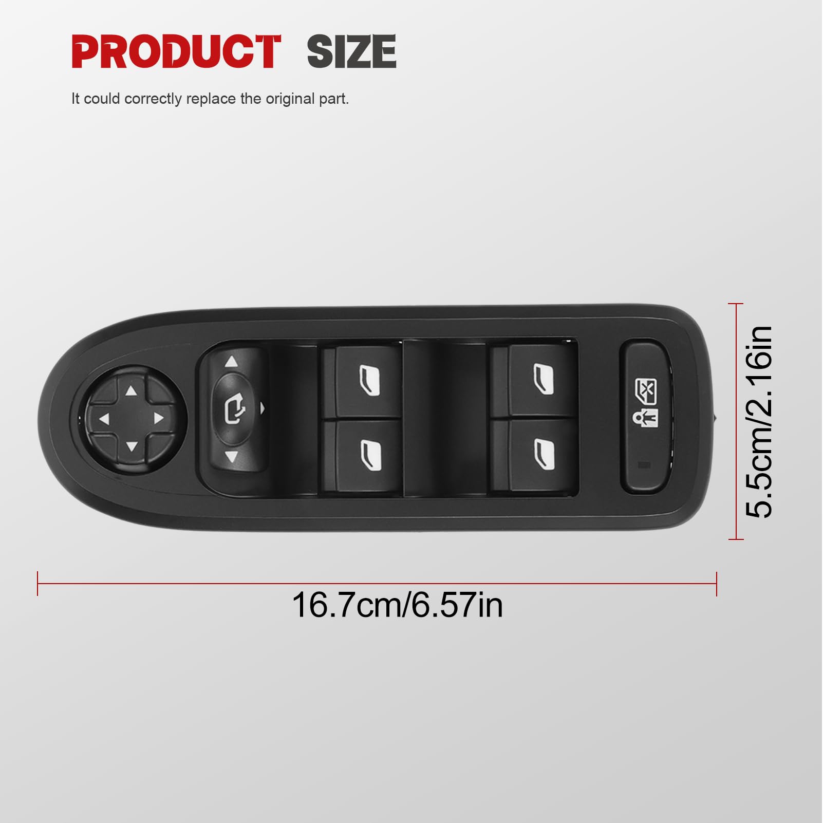 Rétroviseur Rabattable électrique Bouton Lève-Vitre Électrique Peugeot/Citroën | Rétroviseur Rabattable | 96631328XT | 308/508/C5 Leve Vitre Peugeot 207