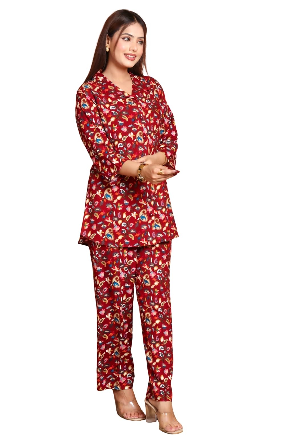 Women Stylish Cotton Multicolor Comfit fit Regular wear co-ord Set.-image-12