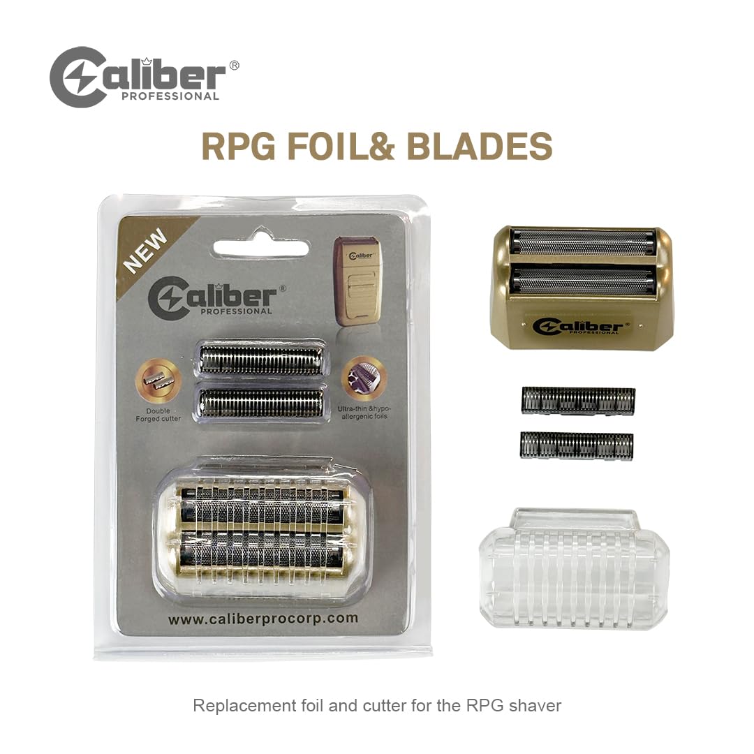 Caliber Pro RPG Shaver Replacement Foil and Cutter - Professional Titanium Foil and Blade for RPG Electric Shavers - Close Shaving Replacement Head for Barber or Personal Men's Hair Shaver