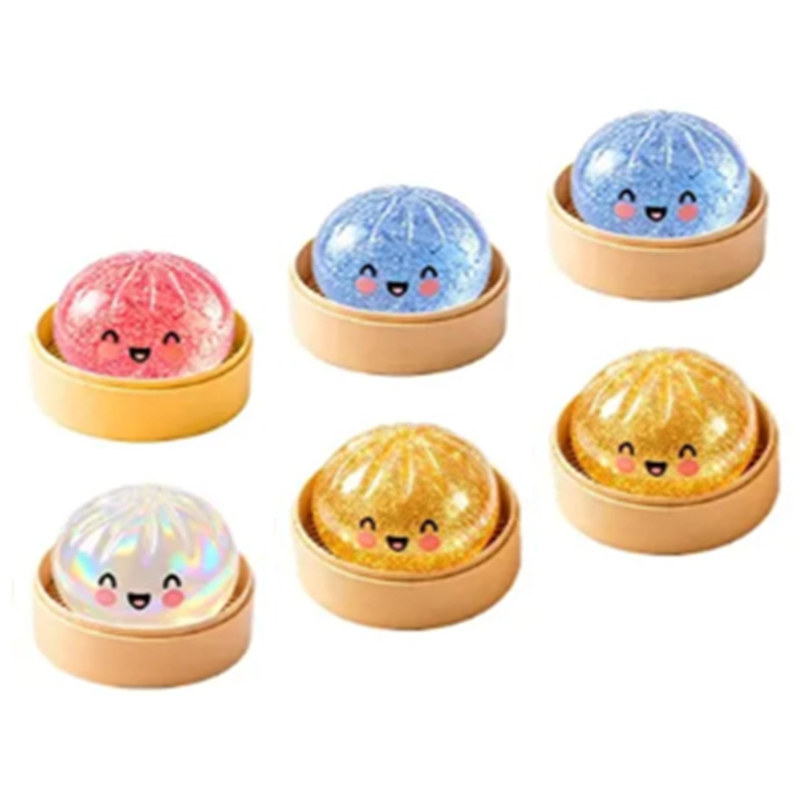 VBESTLIFE Boule Anti-Stress pour Chignon Cuit à la Vapeur, 6 Pièces, avec