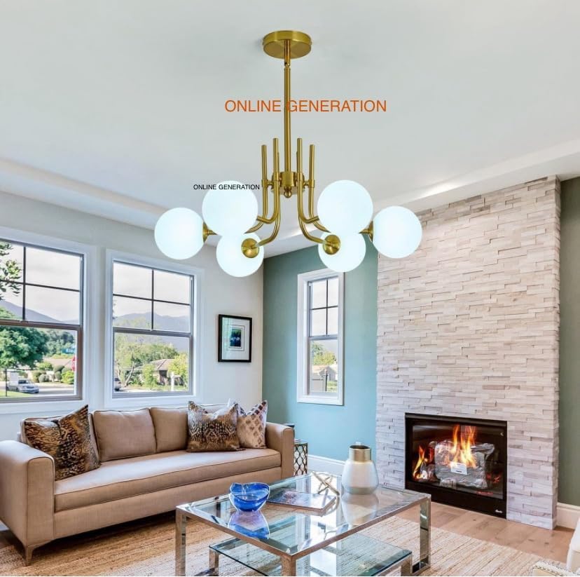 Image of Wall Lamp Chandelier Pendant Light, Home Decor for Bedroom, Living Room, Hallway, Cafe, Hotel, Restaurant (6 Light L Hanging LAMP with LED Bulb Pack of 1)