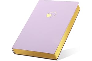 CAGIE Lined Heart-Shaped Leather Journal Notebook for Girls