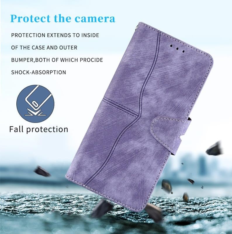Image of amazon basics Lava Storm Play 5G Flip Cover | Card Pockets Wallet & Stand | Flip Cover for Lava Storm Play 5G (Purple)