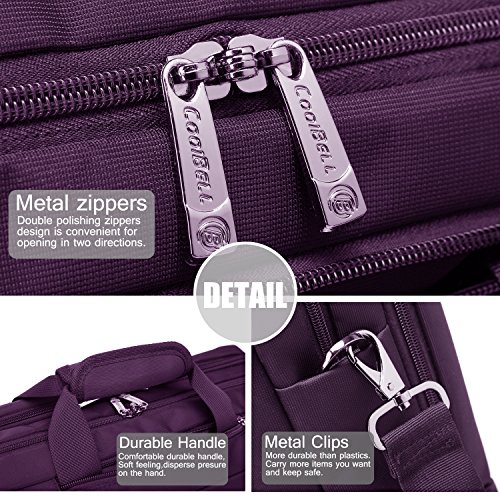 CoolBELL 15.6 Inches Convertible Laptop Messenger Bag Oxford Cloth Shoulder Bag Backpack Multi-Functional Briefcase for Laptop/MacBook/Tablet Women (Purple)