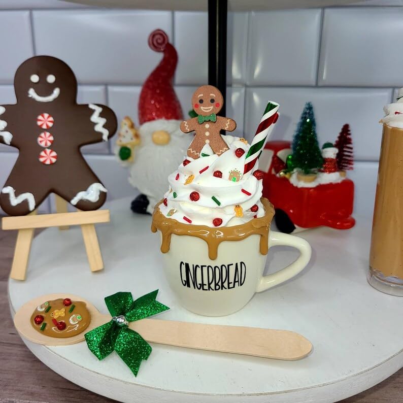 Mini Taza Decorativa de Jengibre para Navidad miniatura 3
