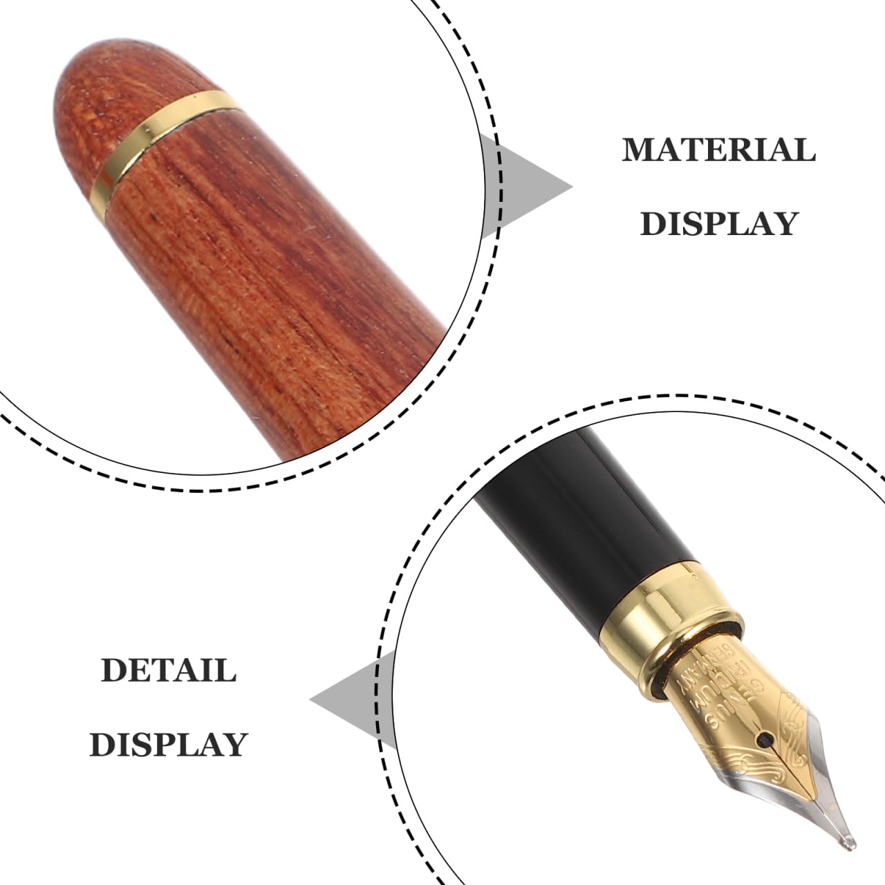 Set de bolígrafo de madera de palo de rosa con pluma estilográfica y caja de regalo para oficina escolar y uso diario