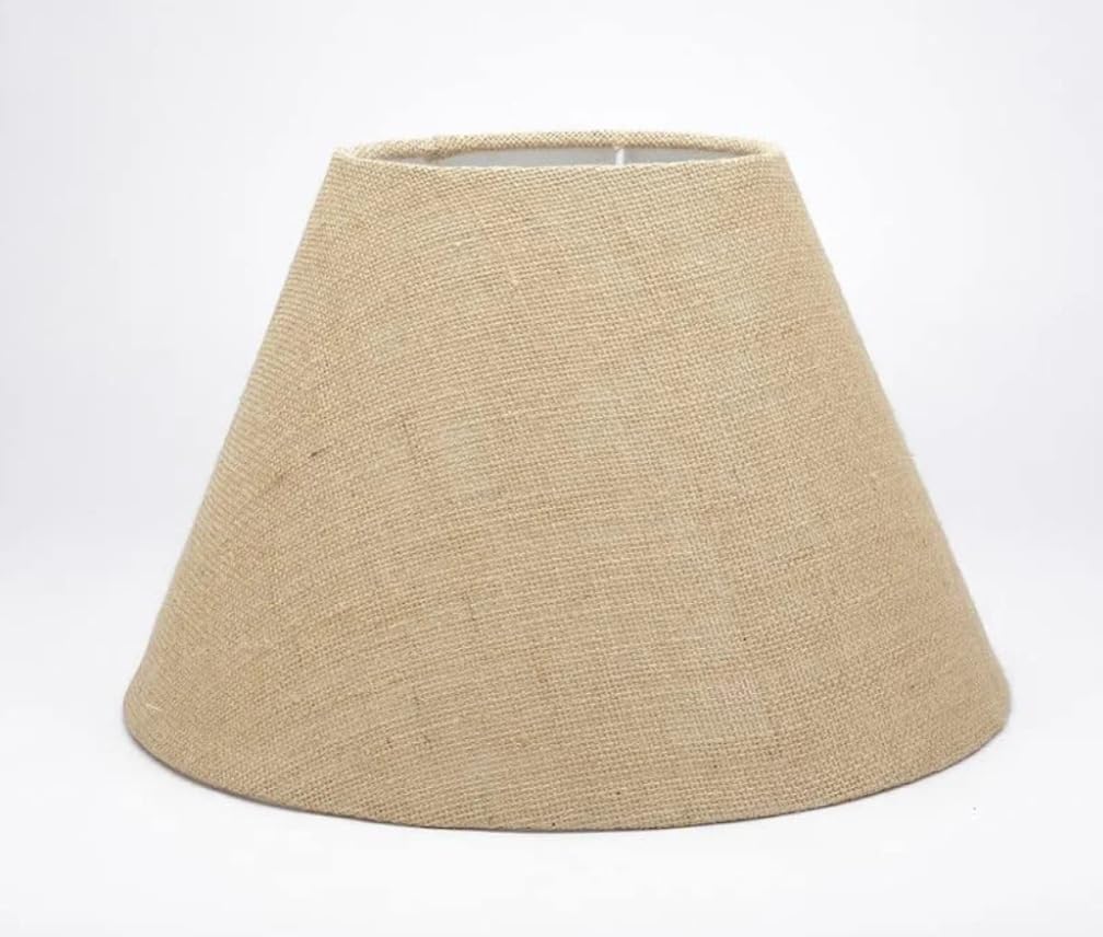 ANTIQUE NAUTICAL Natural Jute Conical Lamp Shade with Cotton Fabric, Table and Floor Lamps, Handcrafted Rustic Decor, Classic Design