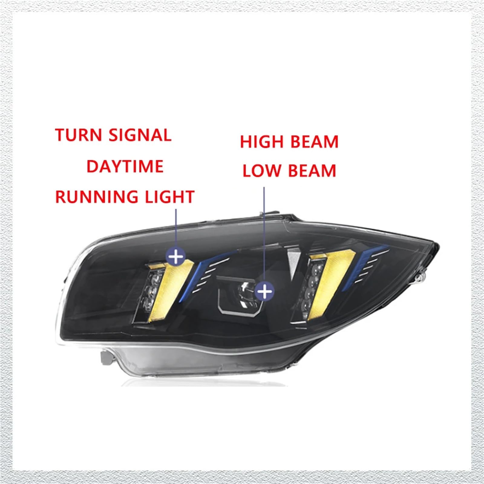 Pasuje do B//M//W serii 1 E87 04-11 w nowym stylu Led DRL reflektor samochodowy montaż sygnału akcesoria samochodowe zmodyfikowana lampa gorące reflektory LED(For original halogen)