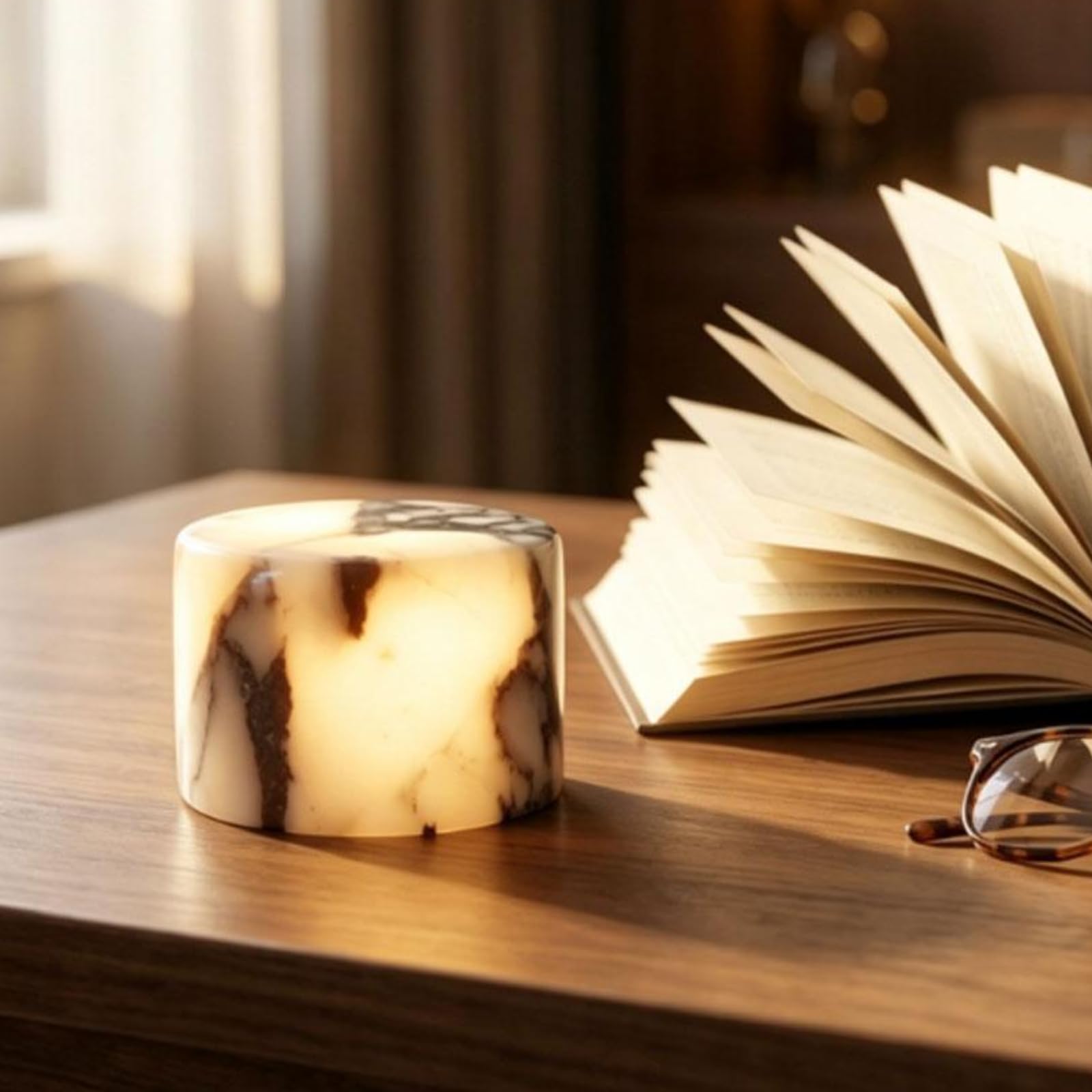 Marble Touch Lamp, Rechargeable Touch Table Lamp with TypeC (Style B)