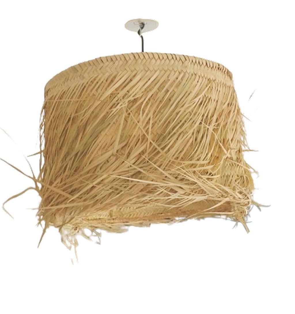 Générique suspension luminaire paille - Abat jour rond 45 cm en paille - suspension naturelle bohème