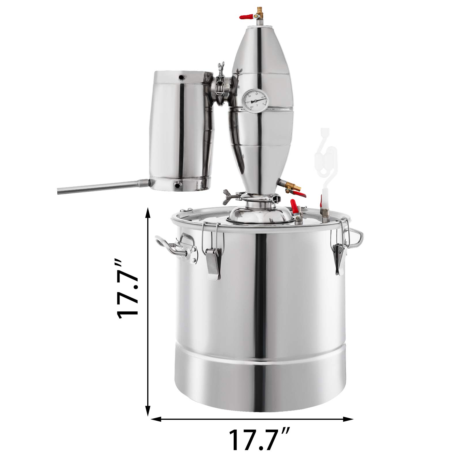 VEVOR Caldaia per Acqua Distillata 70L di Acqua Calda per Acqua Distillata Utilizzata Come Serbatoio di Fermentazione per Fermentare Bevande o Condimenti 40 x 40 cm in Acciaio Inox