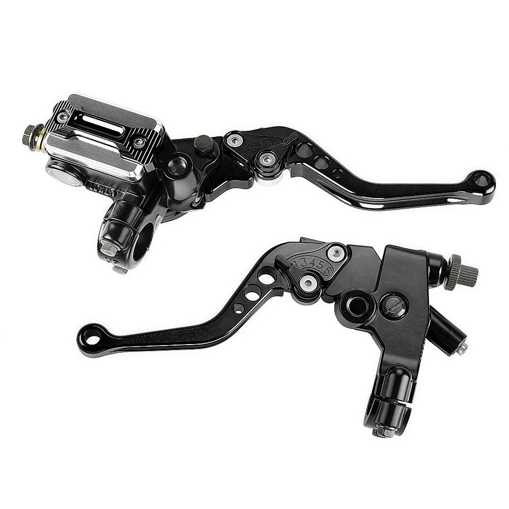 PAWUEJFV Rear Brake Pump Master Cylinder Universal Motorcycle Brake Master Cylinder Hydraulic Clutch Lever Adjustment Handle for Yamaha Motorcycle Brake Hydraulic Pump(Black)