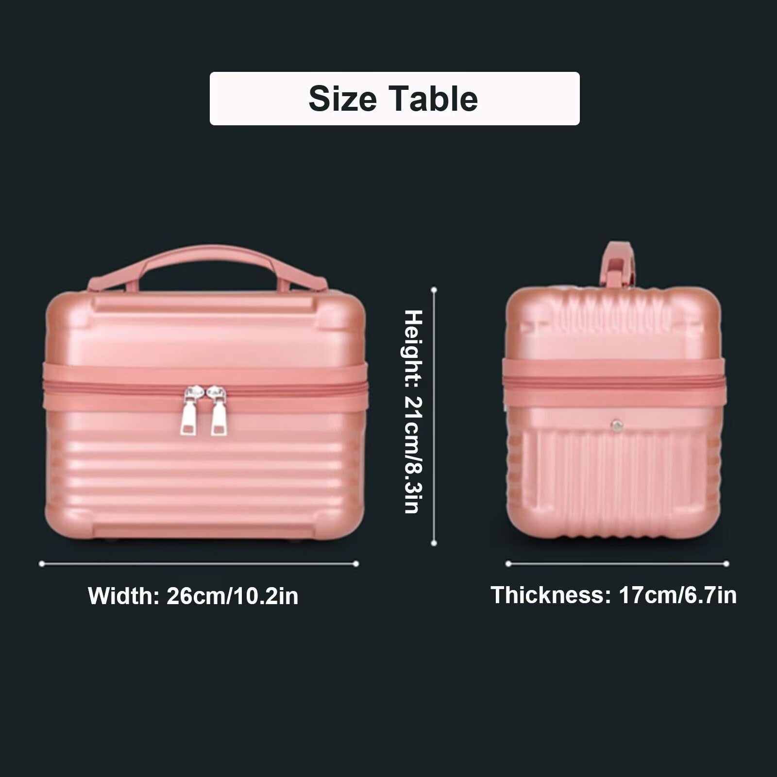 Make-up-Tasche, tragbare Kosmetiktasche mit großem Fassungsvermögen, Kosmetik-Aufbewahrungstasche im Eisenbahn-Design, Make-up-Tasche mit Pinsel-Organizer, Reisetasche, Geschenk für Frauen (Schwarz)