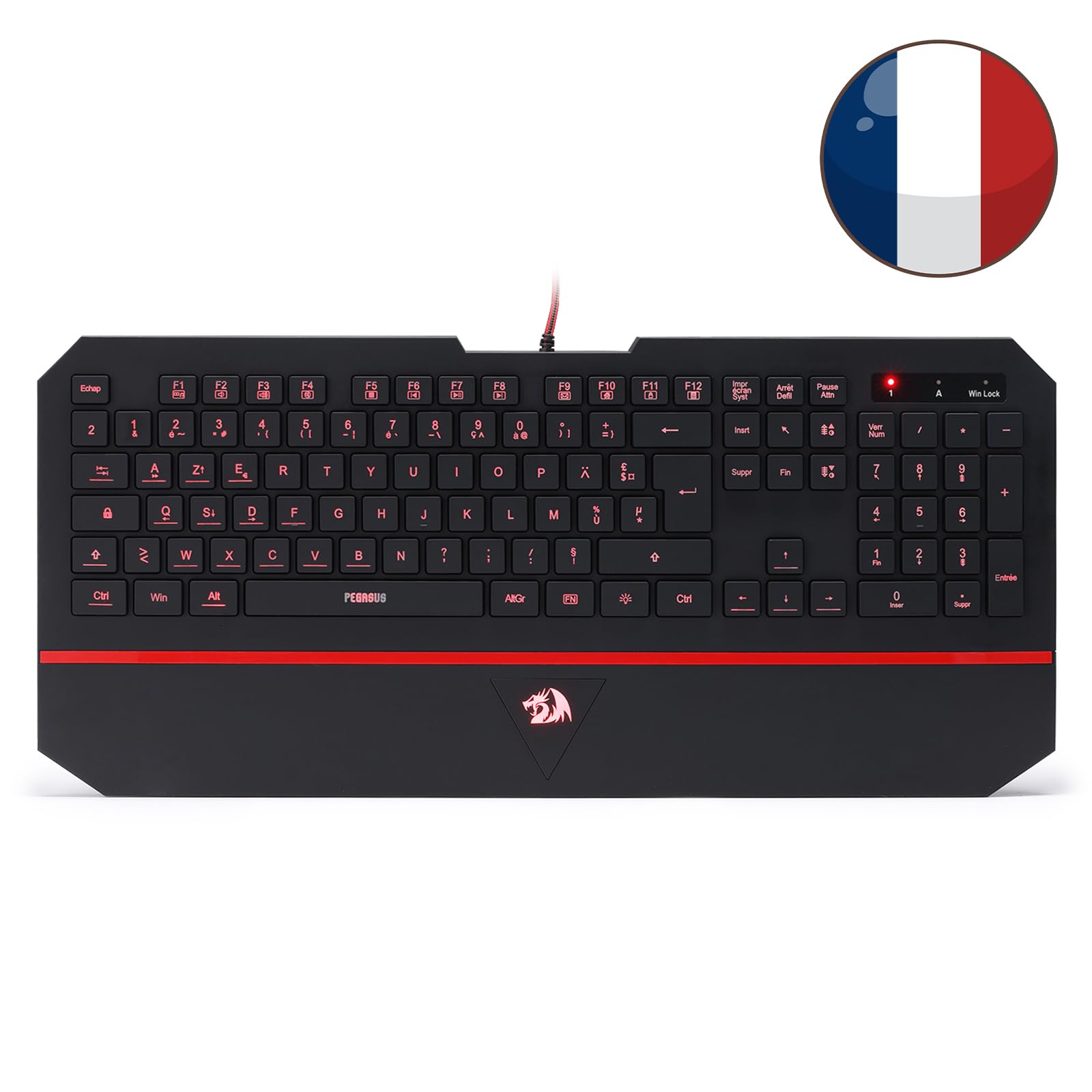 Redragon K502 Clavier Membrane Filaire AZERTY Silencieux