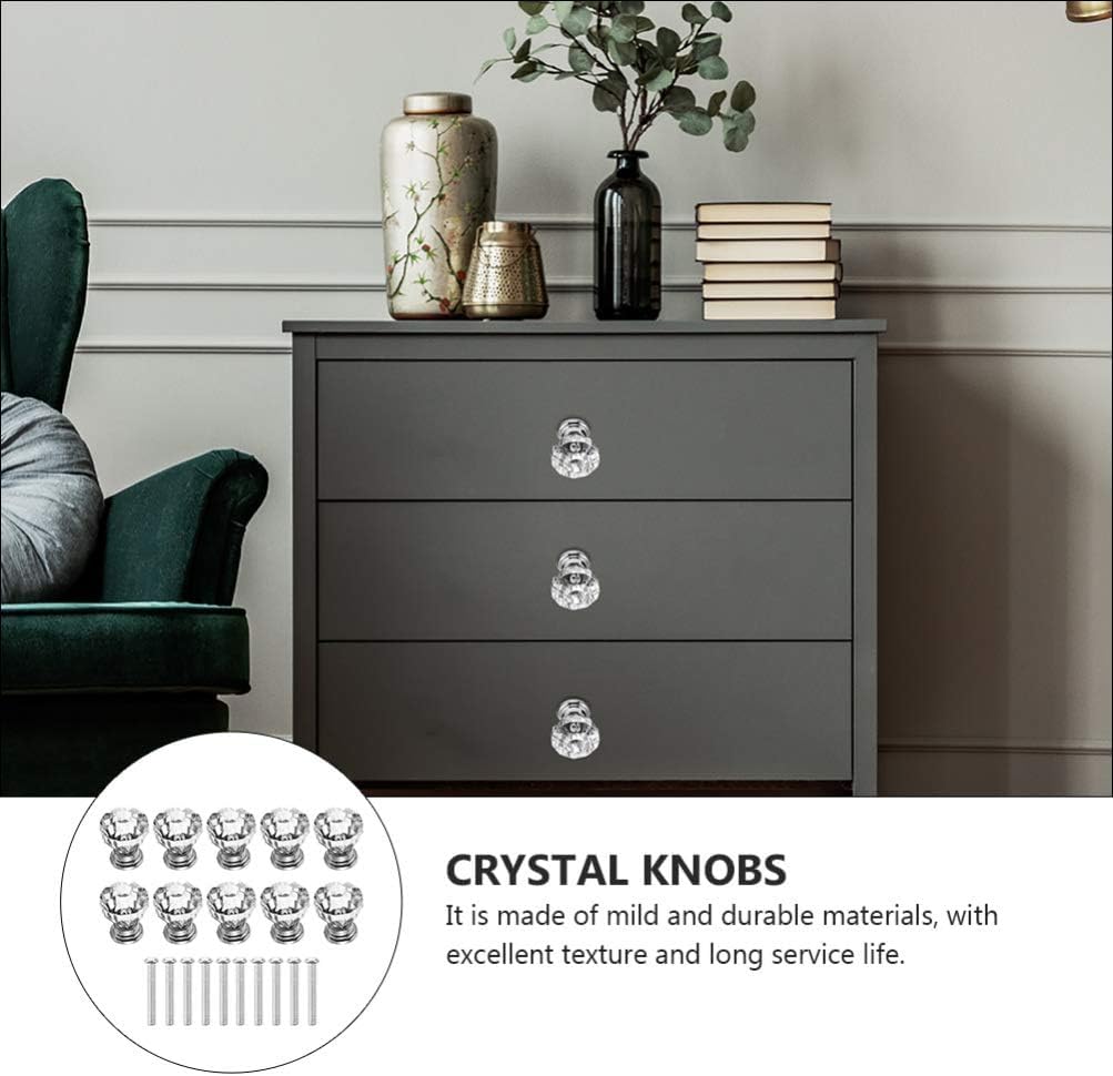 10 pomos acrílicos delicados for cajones, tiradores con forma de diamante for, armarios, muebles y puertas