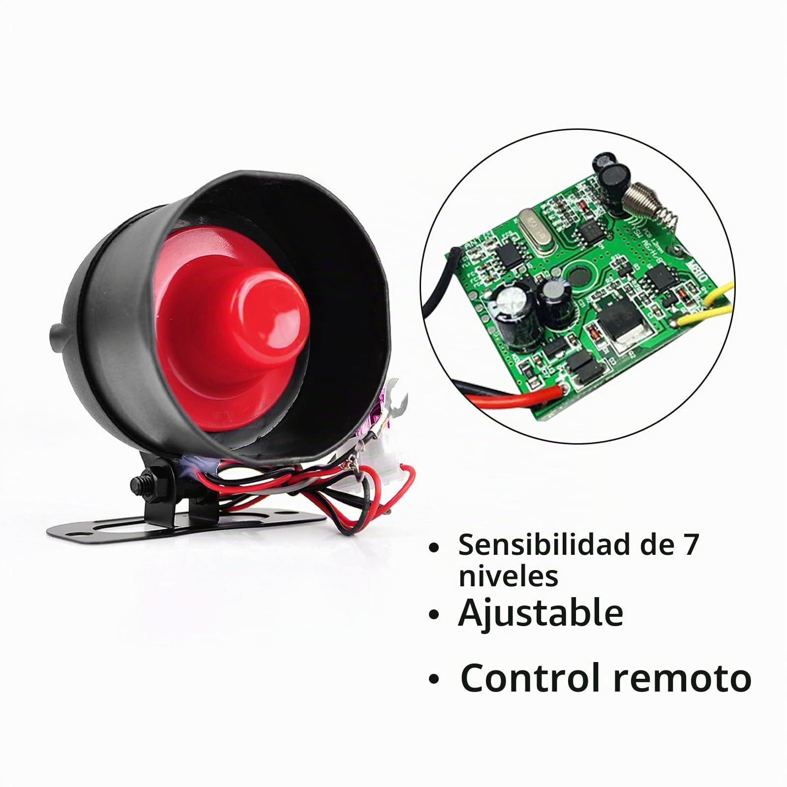 Baceyong Alarma Coche Alarma de automóvil, Alarma Coche Aviso, CW-8110 120db de bocina de Seguridad con Control Remoto de 2 automóviles DC