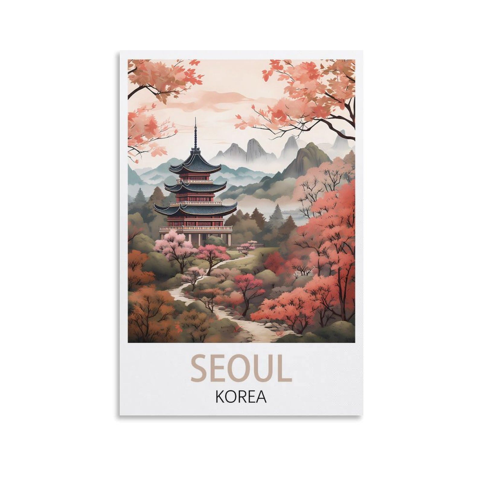 LCYUAOPP Seoul Korea Vintage Travel Poster 08x12inch(20x30cm) Canvas Art Poster And Wall Art Picture Print Modern Family Bedroom Decor Posters