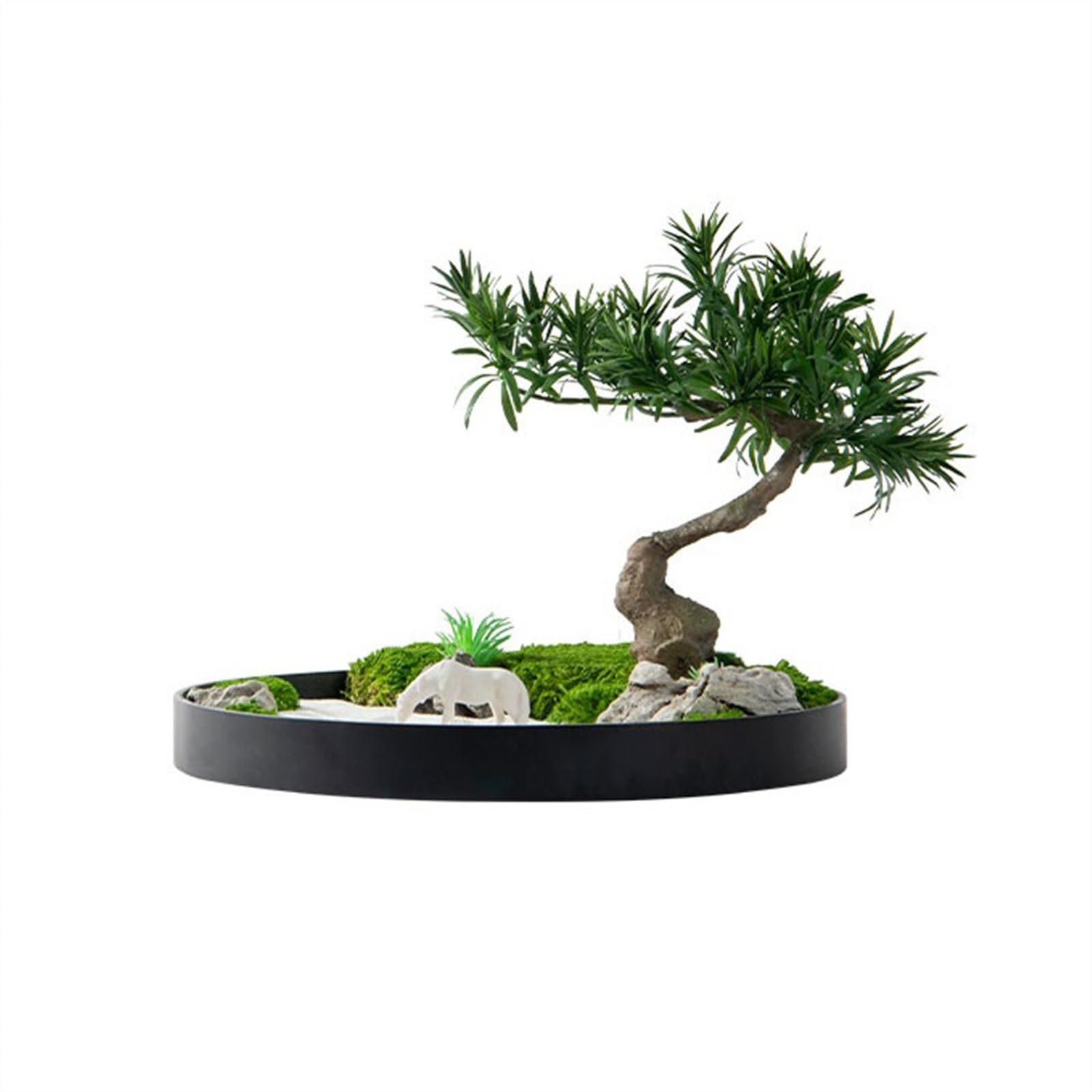 Gefälschter Bonsai Runder Tisch Center Turn Dekoratives Licht Luxus Blumen Hotel Simulation Baum Ornamente Chinesische Grün