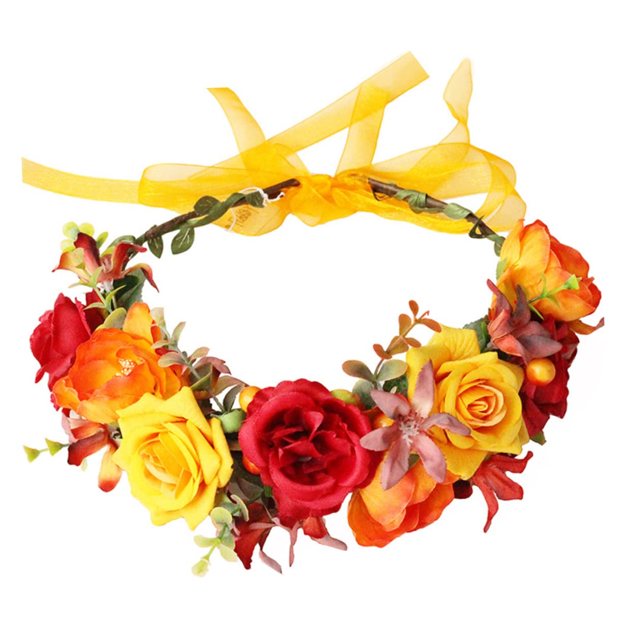 Mikinona 2piezas Diadema De Flores Artificiales Para Novias y Tocado De Simulación Accesorio Fotográfico Para y