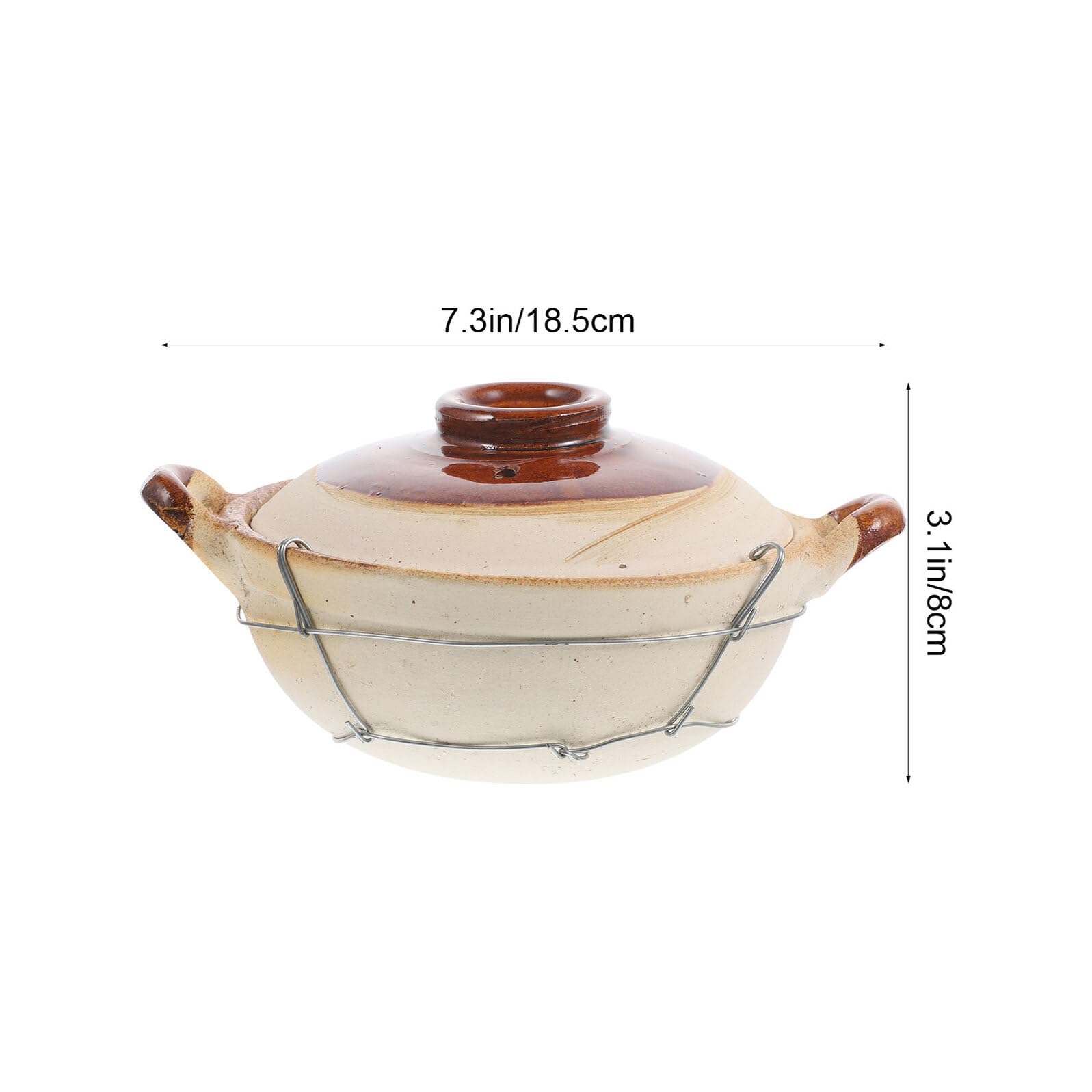 BESPORTBLE Cacerola de Barro para Guisar 05L con Mango Único Olla de Cerámica Resistente a Altas Temperaturas Adecuado para Cocinar Casa y Estufa Cazuela para Arroz y Sopas