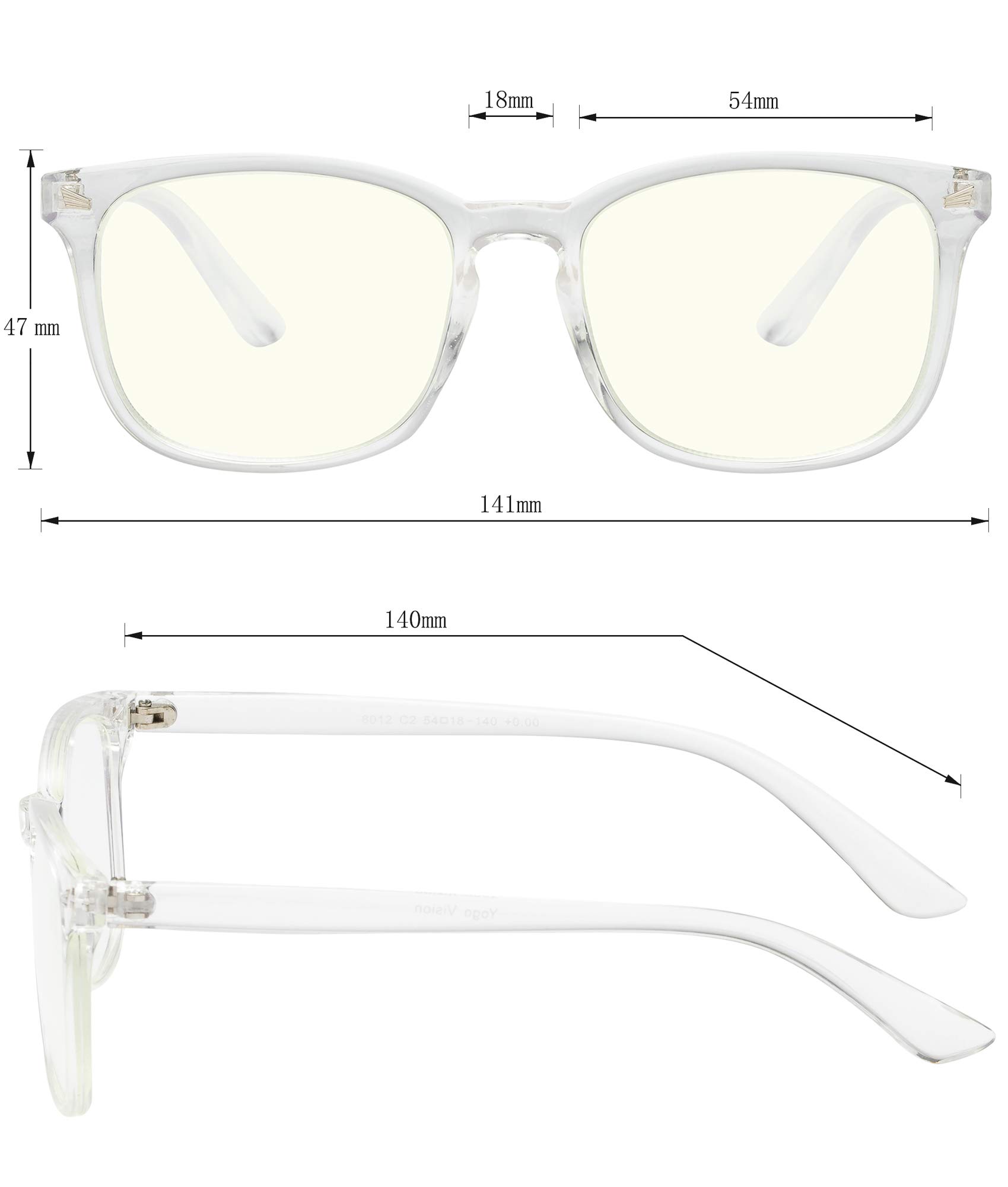 Success Eyewear Yogo Vision Gafas de ordenador con filtro de luz azul, antirreflejos y reducción de la fatiga visual para pantallas de ordenador, para hombres y mujeres (paquete de 4)