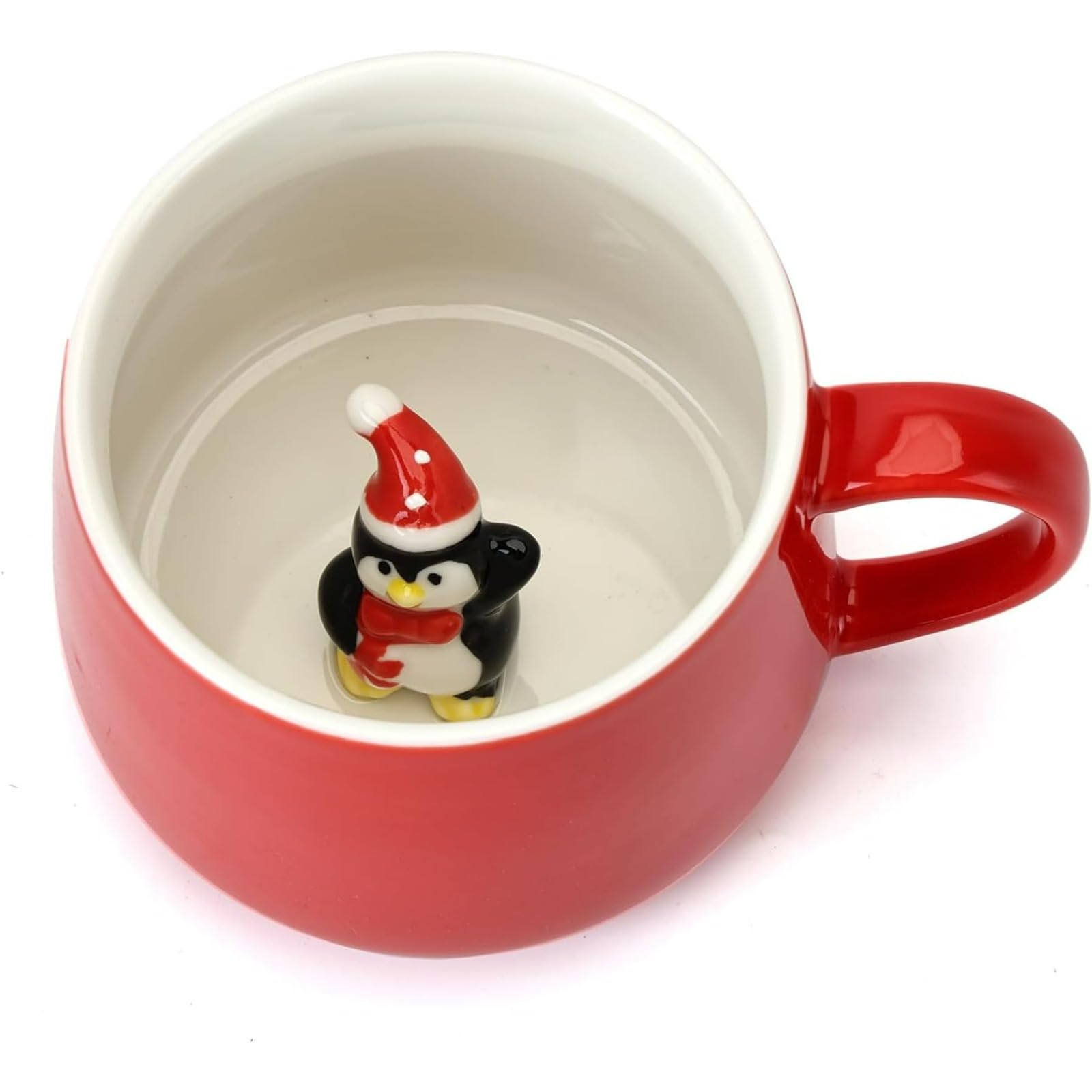 Christmas Snowman Ceramic Coffee Mug - Cute 3D Hidden Animal Design, Perfect Holiday Gifts for Family, Kids, Friends, and Colleagues - 12OZ (Style-2)