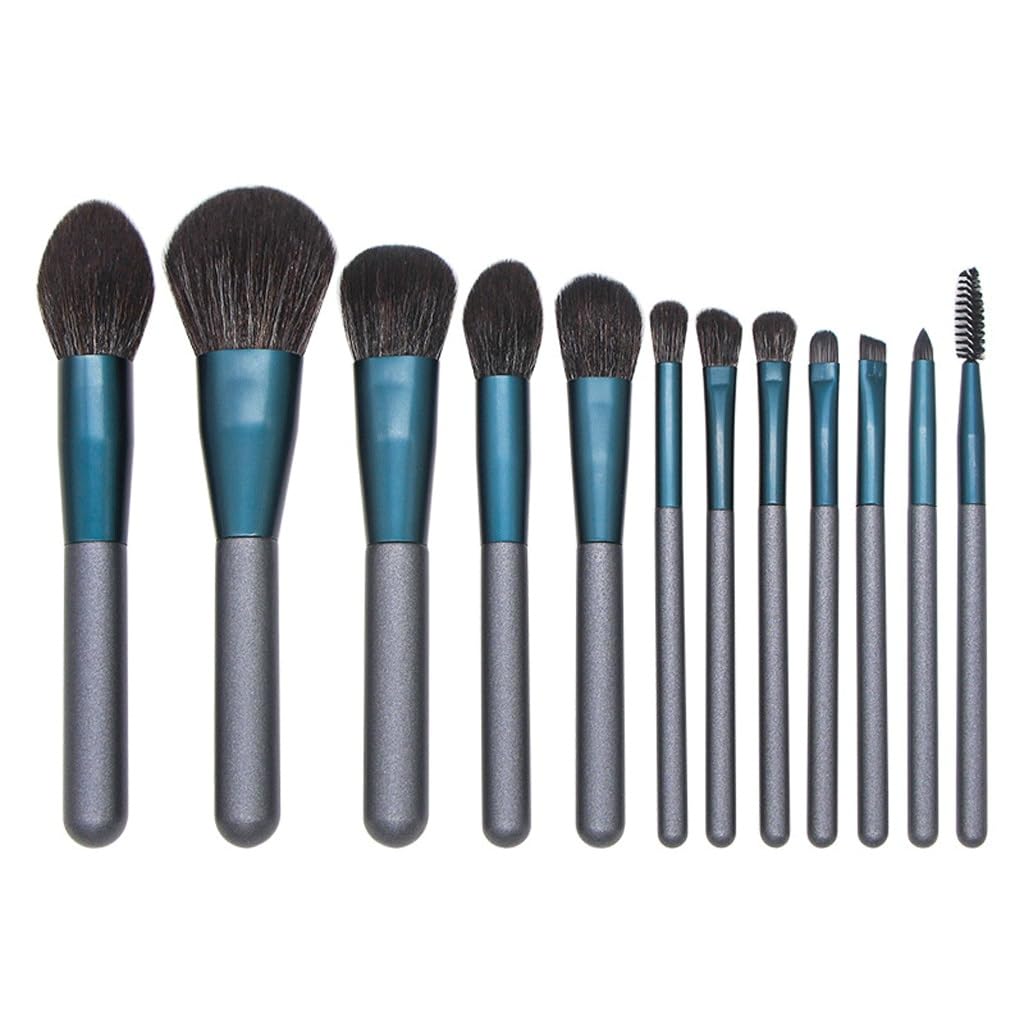 Juego de 12 brochas de maquillaje, brocha for sombra de ojos en polvo, juego completo de herramientas de belleza