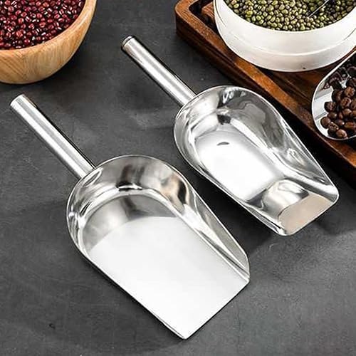Miniatura 2 de Cuchara de hielo de acero inoxidable para máquina de hielo, cuchara de metal para alimentos, cuchara grande para alimentos, palas de cubo de hielo,