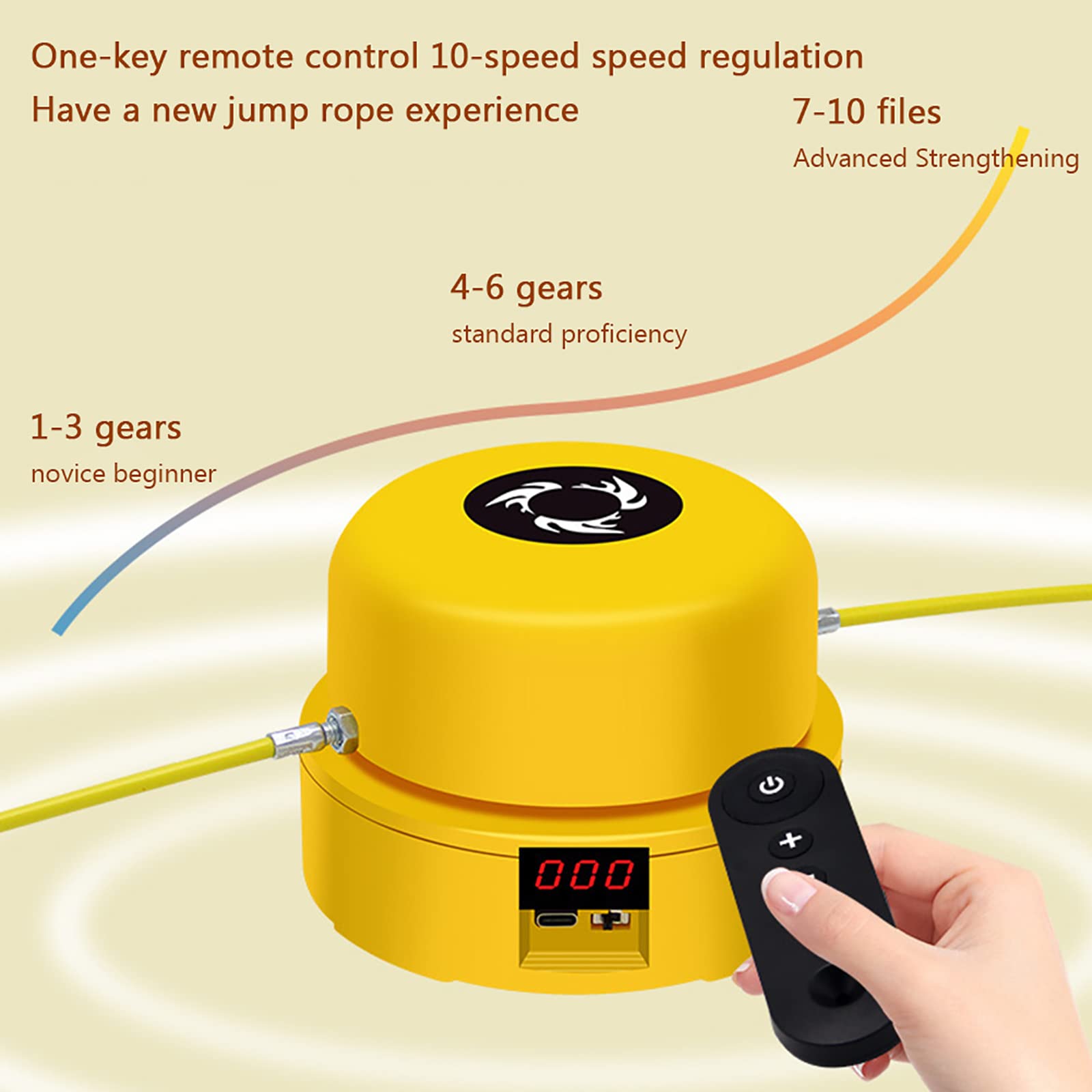 Máquina para saltar cuerdas Máquina eléctrica automática para saltar cuerdas, conteo automático de control remoto, máquina para saltar cuerdas para la familia, la oficina, el gimnasio, la fiesta