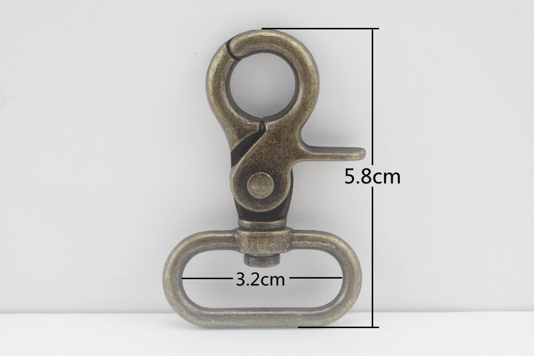 3dancraftit Lobster Claw Bolt Swivel Snap Hooks Clasp Lanyards Trigger Hook zinc alloying 1.25 inch / 32mm (Eye Size) 6 Pieces Anti Brass AC70