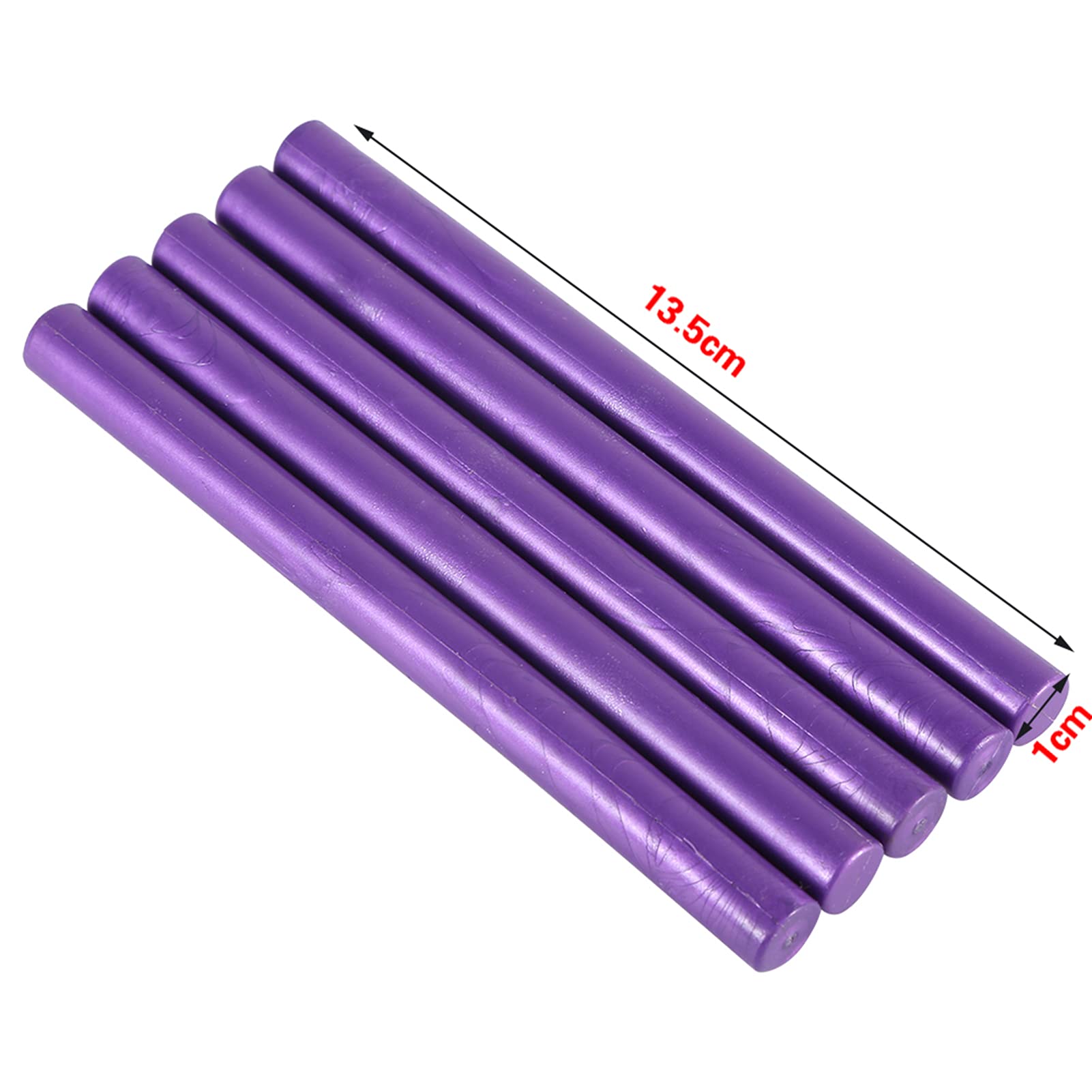 Bastoncini di Ceralacca, 5 Bastoncini di Cera per Timbri con Sigillo in 10 Colori per Decorare Buste, Pacchi, Inviti (PURPLE)