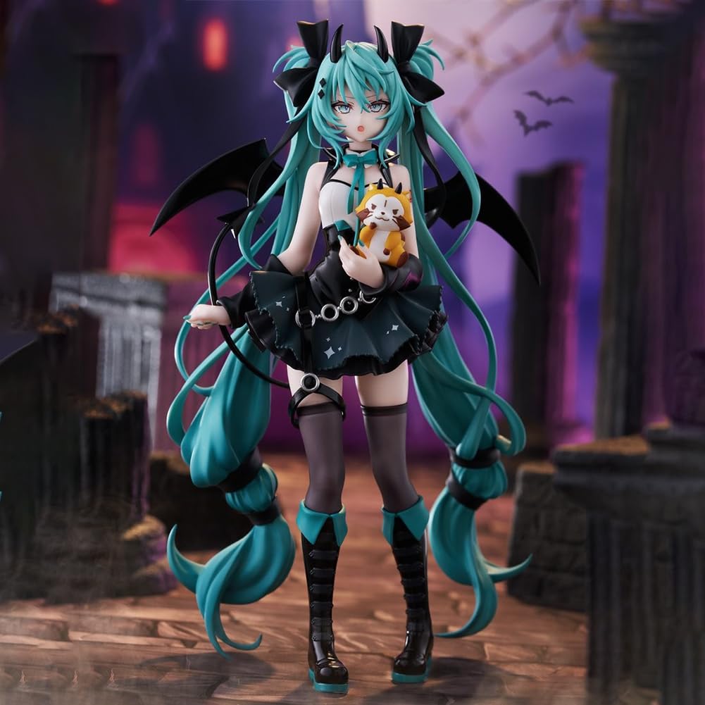 Miku Figurine Anime Miku - Modèle 18 cm - En PVC - Statue d'action Miku's - Petit diable avec petit raton laveur - Position debout - Décoration de bureau - Objets de collection - Cadeau