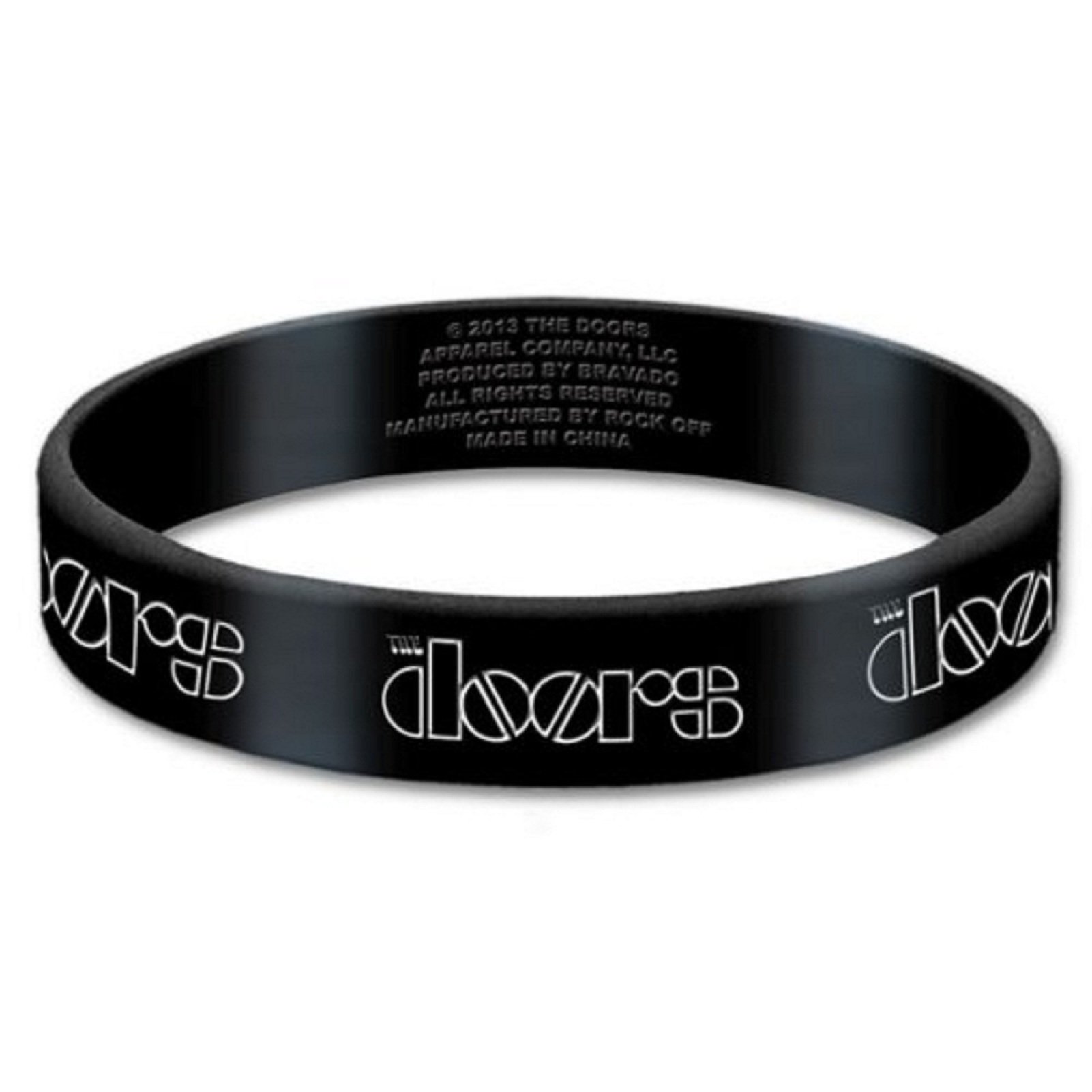 The Doors Official Wristband Classic Band Logo Jim Morrison 17Mm Rubber Size Accessory Size