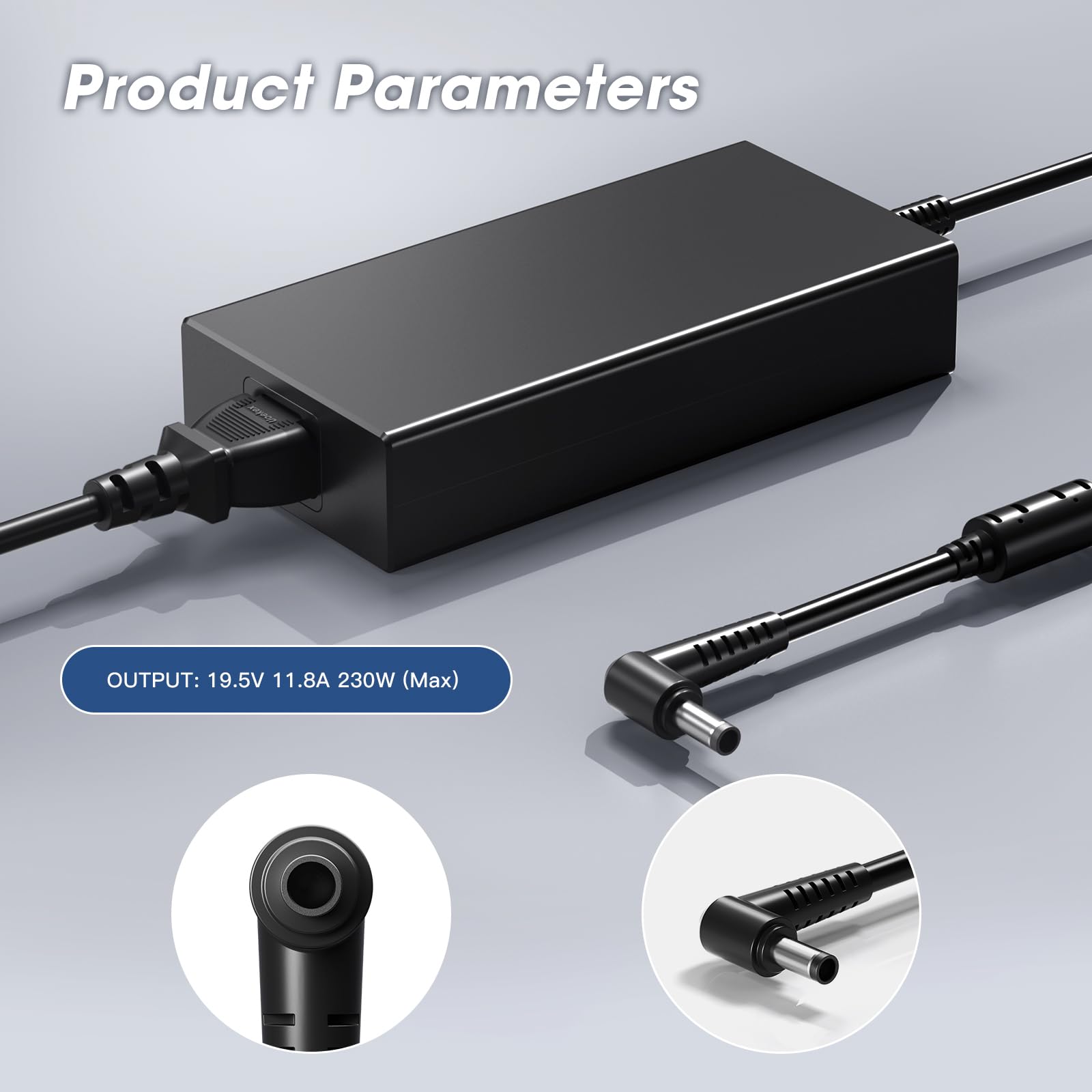 19.5V 11.8A 230W Charger for MSI GS66 Stealth 10S 10U 11U, GS76 GS76 GS65 Stealth Gaming Laptop, WS66 10T 11U, WS76 WS75 WS65 A17-230P1A A12-230P1A Power AC Adapter