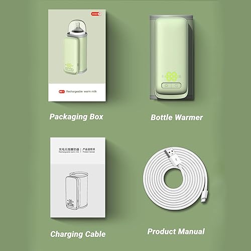 Miniatura 7 de Calentadores de biberones portátiles Calentador de biberones recargable por USB, calentador de biberones para viajes con pantalla digital, batería