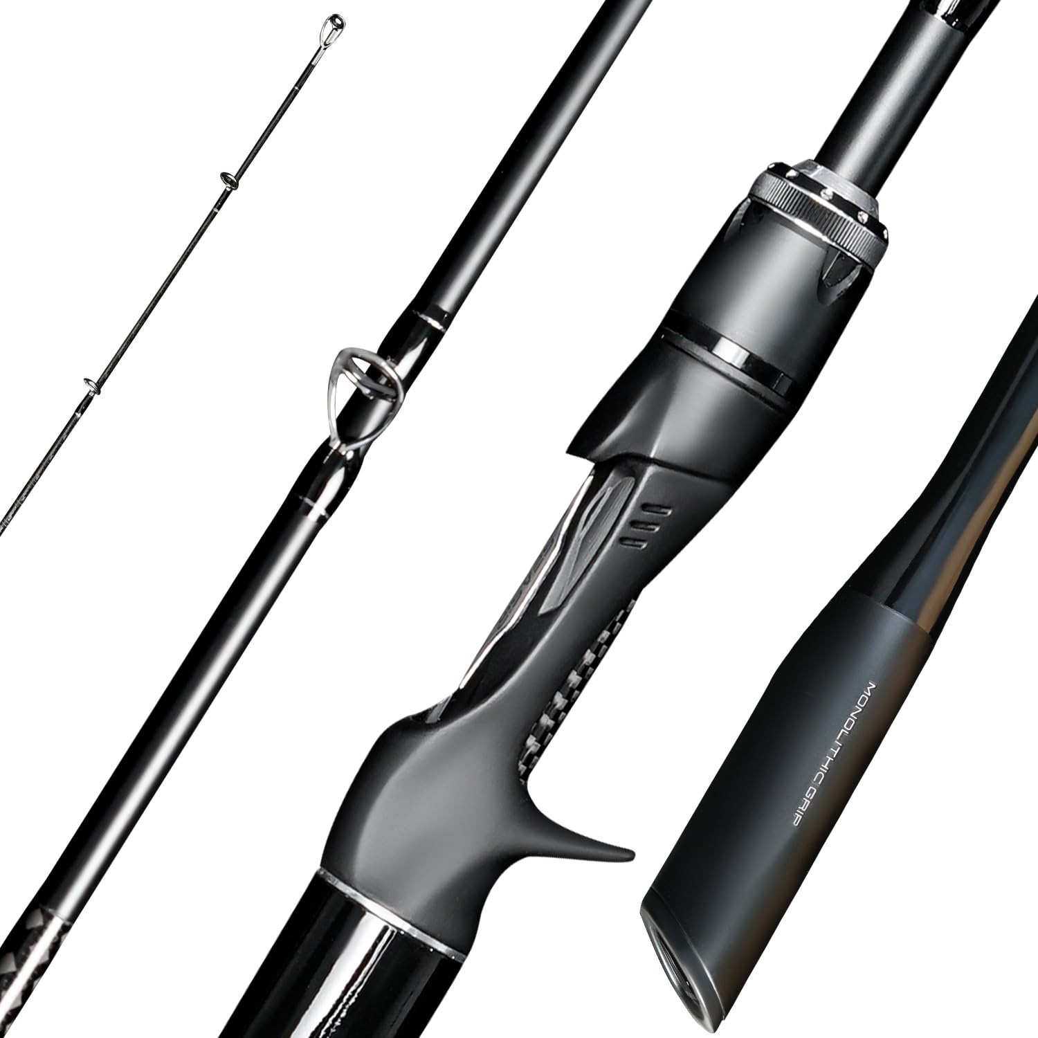 Amazon.com : SEASIR Overcast Saltwater Fishing Rod, Freshwater Spinning Rod  6'6/7'6/8'/8'6, 2 Piece Bait Casting Rod, Black Baitcaster Rod,  Medium/Medium Heavy, 36T Carbon Fiber, Fuji O, Bass Catfish Trout Rod :  Sports