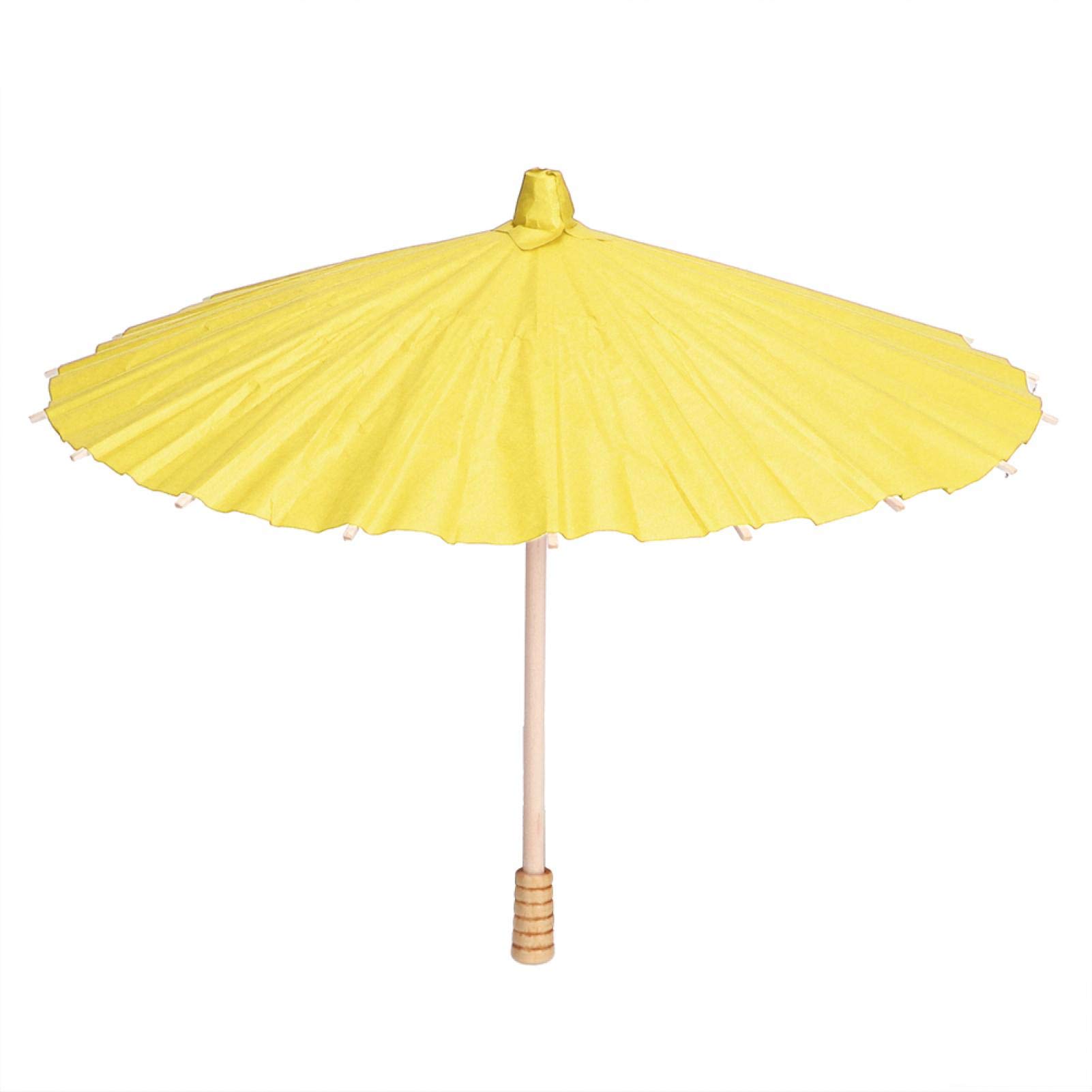 Cyrank Paper Umbrella, 30cm Dia Small Paper Umbrella for Hand Painting Decorative Chinese Umbrella Parasol for Cosplay and Bridal Party Decor(Yellow)
